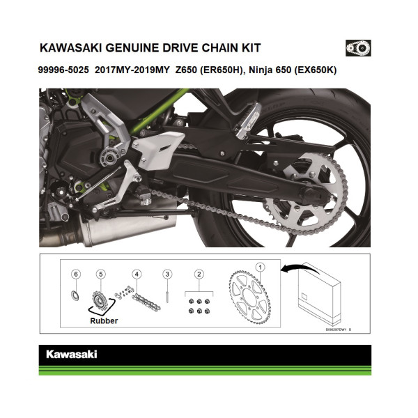 Kawasaki Genuine chain and sprocket kit